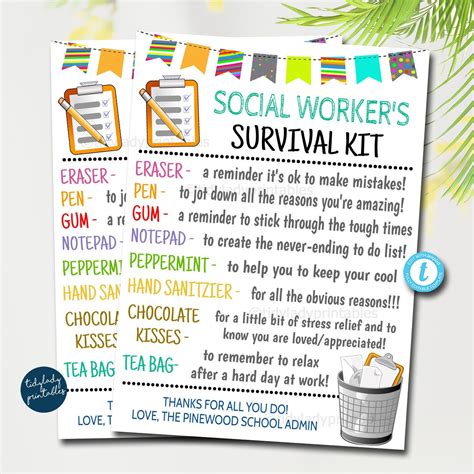 social worker survival kit template